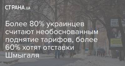 Более 80% украинцев считают необоснованным поднятие тарифов, более 60% хотят отставки Шмыгаля