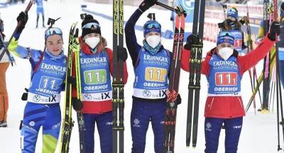 Женская сборная Беларуси взяла серебро в эстафете в рамках 8 этапа Кубка мира по биатлону
