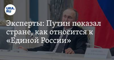 Эксперты: Путин показал стране, как относится к «Единой России»