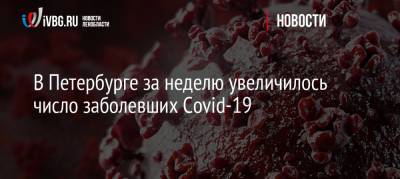 В Петербурге за неделю увеличилось число заболевших Covid-19