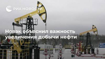Новак объяснил важность увеличения добычи нефти