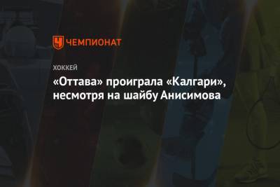 «Оттава» проиграла «Калгари», несмотря на шайбу Анисимова