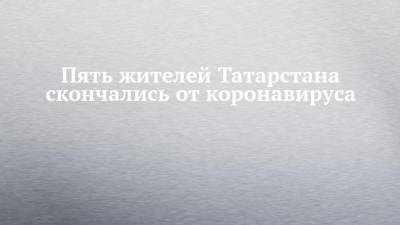 Пять жителей Татарстана скончались от коронавируса