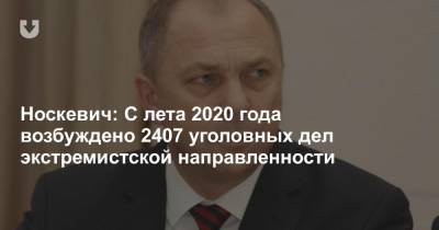 Носкевич: С лета 2020 года возбуждено 2407 уголовных дел экстремистской направленности