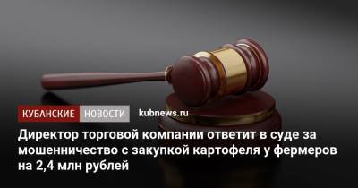 Директор торговой компании ответит в суде за мошенничество с закупкой картофеля у фермеров на 2,4 млн рублей