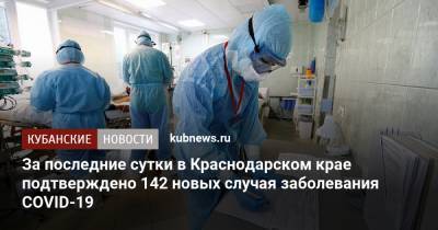 За последние сутки в Краснодарском крае подтверждено 142 новых случая заболевания COVID-19