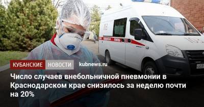 Число случаев внебольничной пневмонии в Краснодарском крае снизилось за неделю почти на 20%