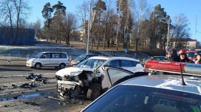Четыре автомобиля столкнулись на пр.Независимости в Минске