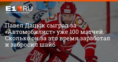 Павел Дацюк сыграл за «Автомобилист» уже 100 матчей. Сколько он за это время заработал и забросил шайб