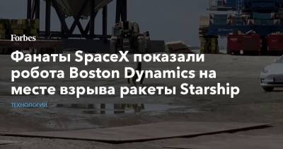 Фанаты SpaceX показали робота Boston Dynamics на месте взрыва ракеты Starship