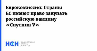 Еврокомиссия: Страны ЕС имеют право закупать российскую вакцину «Спутник V»