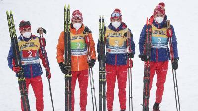 Российские лыжники заняли второе место в эстафете на ЧМ в Оберстдорфе