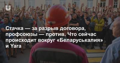 Стачка — за разрыв договора, профсоюзы — против. Что сейчас происходит вокруг «Беларуськалия» и Yara