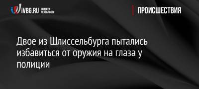 Двое из Шлиссельбурга пытались избавиться от оружия на глазах у полиции