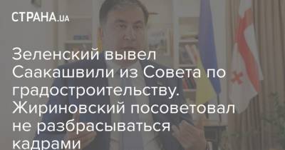 Зеленский вывел Саакашвили из Совета по градостроительству. Жириновский посоветовал не разбрасываться кадрами