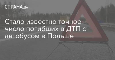 Стало известно точное число погибших в ДТП с автобусом в Польше