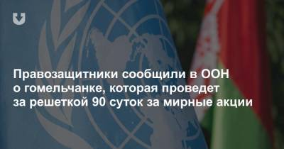 Правозащитники сообщили в ООН о гомельчанке, которая проведет за решеткой 90 суток за мирные акции