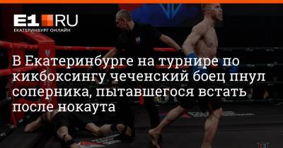 В Екатеринбурге на турнире по кикбоксингу чеченский боец пнул соперника, пытавшегося встать после нокаута