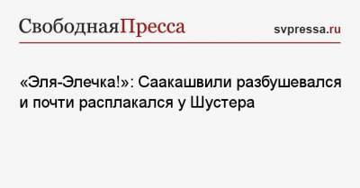 «Эля-Элечка!»: Саакашвили разбушевался и почти расплакался у Шустера