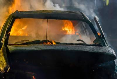 В Кингисеппе 19-летний угнал машину и сжег ее в лесу