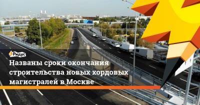 Названы сроки окончания строительства новых хордовых магистралей в Москве