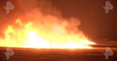 Власти назвали причину масштабного пожара на реке Обь