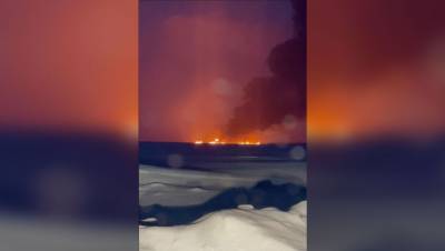 Власти назвали предварительную причину пожара на реке Обь