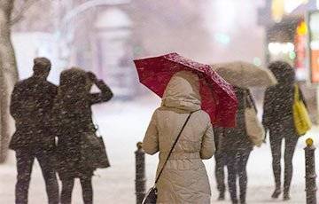 Порывистый ветер и мокрый снег: холодная тыловая часть циклона накрыла Беларусь
