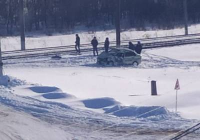 Появилось видео с моментом столкновения поезда и автомобиля в Шилово