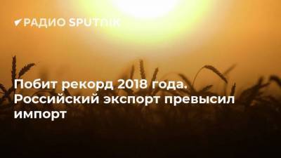 Побит рекорд 2018 года. Российский экспорт превысил импорт