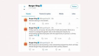Burger King извинился за твит о том, что «место женщин на кухне»