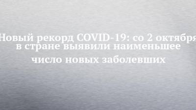 Новый рекорд COVID-19: со 2 октября в стране выявили наименьшее число новых заболевших