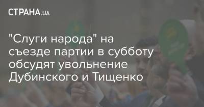 "Слуги народа" на съезде партии в субботу обсудят увольнение Дубинского и Тищенко