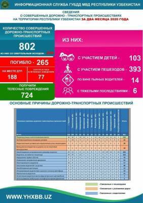 265 человек погибли на узбекских дорогах в этом году