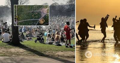 Тепло в Лондоне и Праге - жители массово вышли в парки, забыв о карантине. Фото и видео
