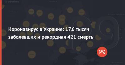 Коронавирус в Украине: 17,6 тысяч заболевших и рекордная 421 смерть