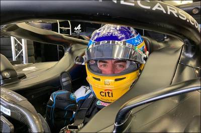Фернандо Алонсо продолжил тесты Pirelli с Alpine
