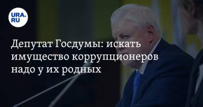 Депутат Госдумы: искать имущество коррупционеров надо у их родных