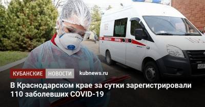 В Краснодарском крае за сутки зарегистрировали 110 заболевших COVID-19