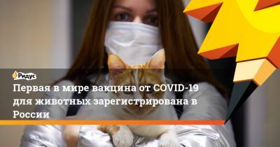 Первая в мире вакцина от COVID-19 для животных зарегистрирована в России