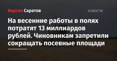 На весенние работы в полях потратят 13 миллиардов рублей. Чиновникам запретили сокращать посевные площади