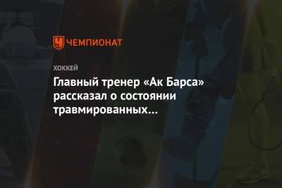 Главный тренер «Ак Барса» рассказал о состоянии травмированных и возможном выходе Зарипова
