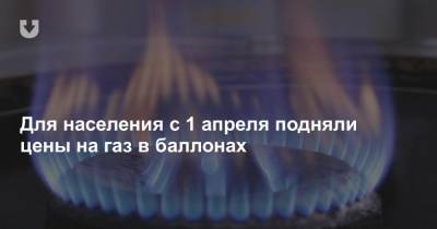 Для населения с 1 апреля подняли цены на газ в баллонах - news.tut.by