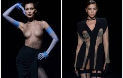 "Голые" платья, акробатические трюки и звездные модели в новом показе Mugler (ФОТО+ВИДЕО)