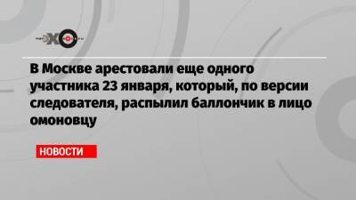 В Москве арестовали еще одного участника 23 января, который, по версии следователя, распылил баллончик в лицо омоновцу