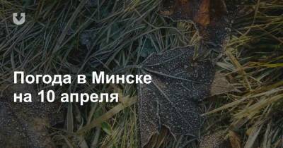 Погода в Минске на 10 апреля - news.tut.by - Минск - Минская обл.