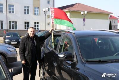 Патриотический автопробег прошел в Ошмянском районе в канун Международного дня освобождения узников фашистских концлагерей