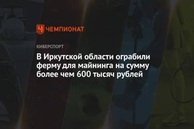 В Иркутской области ограбили ферму для майнинга на сумму более чем 600 тысяч рублей