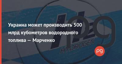 Украина может производить 500 млрд кубометров водородного топлива — Марченко