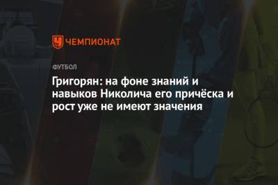 Григорян: на фоне знаний и навыков Николича его причёска и рост уже не имеют значения